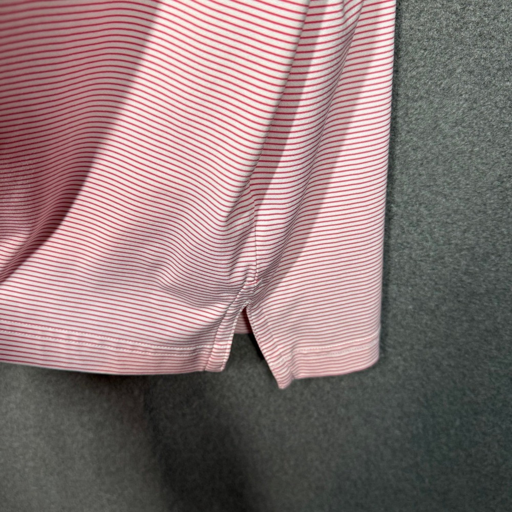 STITCH Golf performance Austin C Club Mens Polo Shirt Red & White Stripe Size ML - Picture 9 of 13